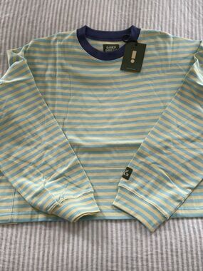 Brand New With Tags! Daily Drills Striped Cotton Long Sleeve - Lemonade + Malibu